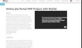 
							         Free Online Job Portal PHP Project with MySQL - GetSetProject.com								  
							    