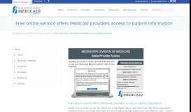
							         Free online service offers Medicaid providers access to patient ...								  
							    