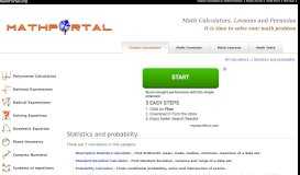 
							         Free Online Statistics Calculators - MathPortal								  
							    