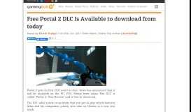 
							         Free Portal 2 DLC Is Available to download from today - GamingBolt								  
							    