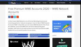 
							         Free Premium WWE Accounts 2020 - WWE Network Accounts								  
							    