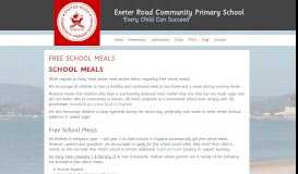 
							         Free School Meals | Exeter Road Community Primary School								  
							    