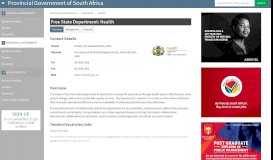 
							         Free State Department: Health - Provincial Government								  
							    