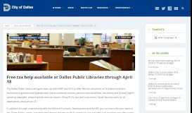 
							         Free tax help available at Dallas Public Libraries ... - Dallas City News								  
							    