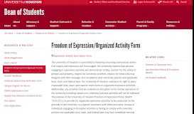 
							         Freedom of Expression/Organized Activity Form - University of Houston								  
							    