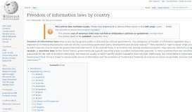 
							         Freedom of information laws by country - Wikipedia								  
							    