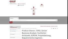 
							         Freiberufler: Product Owner, CSPO, Senior Business Analyst ... - Gulp								  
							    