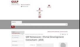 
							         Freiberufler: SAP Netweaver / Portal Development Consultant ... - Gulp								  
							    