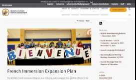 
							         French Immersion Expansion Plan								  
							    