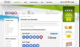 
							         French Loto Results and Winning Numbers - Lotto.net								  
							    
