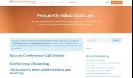 
							         Frequently Asked Questions about FreeConference.com								  
							    