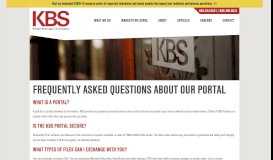 
							         Frequently Asked Questions about our Portal - KBS								  
							    