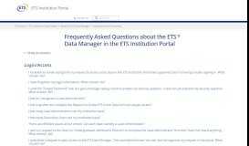 
							         Frequently Asked Questions about the ETS Data Manager in the ETS ...								  
							    