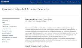 
							         Frequently Asked Questions | Apply | Graduate ... - Brandeis University								  
							    