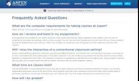 
							         Frequently Asked Questions | Aspen University								  
							    