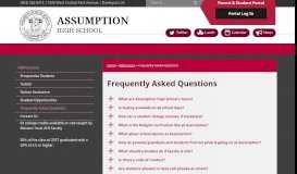 
							         Frequently Asked Questions - Assumption High School								  
							    