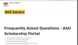 
							         Frequently Asked Questions - ASU Scholarship Portal | ASU Students								  
							    