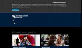 
							         Frequently asked questions | Birmingham City University								  
							    