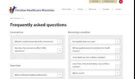 
							         Frequently asked questions | Christian Healthcare Ministries								  
							    