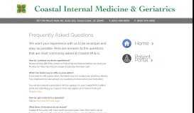 
							         Frequently Asked Questions - Coastal Internal Medicine & Geriatrics								  
							    