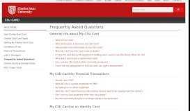 
							         Frequently Asked Questions - CSU Card - Charles Sturt University								  
							    