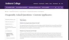 
							         Frequently Asked Questions - Current Applicants - Amherst College								  
							    