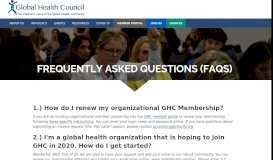 
							         Frequently Asked Questions (FAQs) - Global Health Council								  
							    