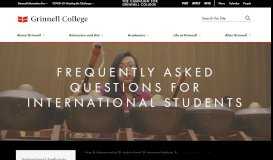 
							         Frequently Asked Questions for International Students | Grinnell College								  
							    