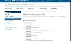 
							         Frequently Asked Questions | Information Technology ... - UMass Boston								  
							    