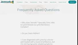 
							         Frequently Asked Questions — Jemsek Specialty Clinic | Excellence in ...								  
							    