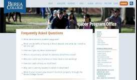 
							         Frequently Asked Questions - Labor Program Office - Berea College								  
							    