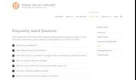 
							         Frequently Asked Questions | Medford Oregon - Rogue Valley Urology								  
							    