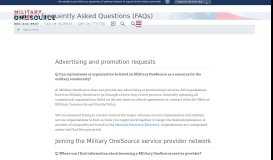 
							         Frequently Asked Questions - Military OneSource								  
							    