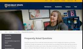 
							         Frequently Asked Questions - Murray State University								  
							    