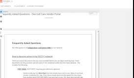 
							         Frequently Asked Questions - One Call Care Vendor Portal - studylib.net								  
							    