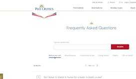 
							         Frequently Asked Questions | P&O Cruises								  
							    