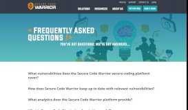 
							         Frequently Asked Questions | Secure Code Warrior								  
							    
