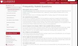 
							         Frequently Asked Questions | St. Lawrence University Residence Life								  
							    
