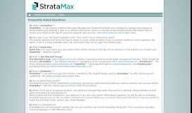 
							         Frequently Asked Questions - StrataMax™ Online Portal								  
							    