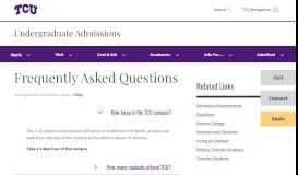 
							         Frequently Asked Questions - Undergraduate ... - TCU Admissions								  
							    