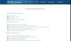 
							         Frequently Asked Questions - UR Medicine MyChart - FAQs								  
							    
