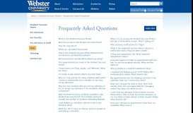 
							         Frequently Asked Questions | Webster University								  
							    