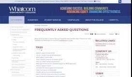 
							         Frequently Asked Questions | Whatcom Community College								  
							    
