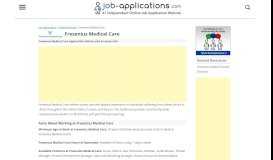 
							         Fresenius Medical Care Application, Jobs & Careers Online								  
							    