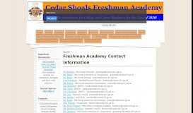 
							         Freshman Academy Contact Information - Cedar Shoals Freshman ...								  
							    