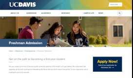 
							         Freshman Admission | UC Davis								  
							    