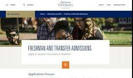 
							         Freshman and Transfer Admissions | Queens University of Charlotte								  
							    