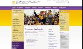 
							         Freshman Applicants - Admissions - University at Albany-SUNY								  
							    