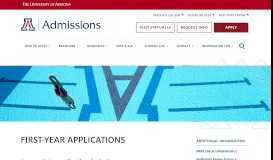 
							         Freshman Applications - UA Admissions - University of Arizona								  
							    
