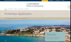 
							         Freshman - UCSB Admissions - UC Santa Barbara								  
							    
